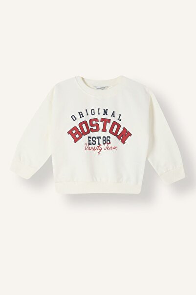 DeFacto Regular Fit Crew Neck Printed Sweatshirt Fabric Sweatshirt Baby Boy H...