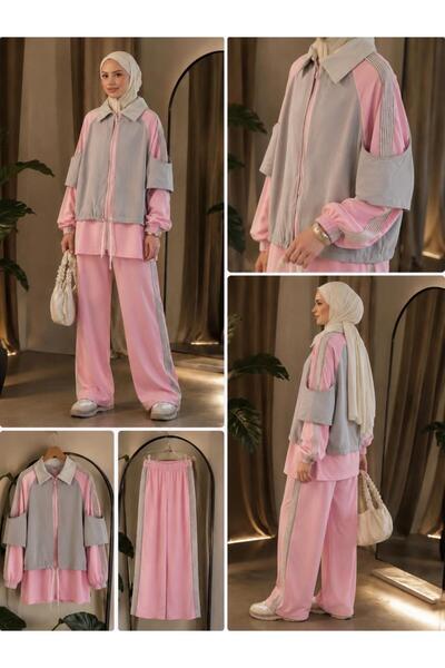 Rose Design Boutique GARNİLİ ŞERİTLİ İKİLİ ŞIK VE RAHAT TAKIM