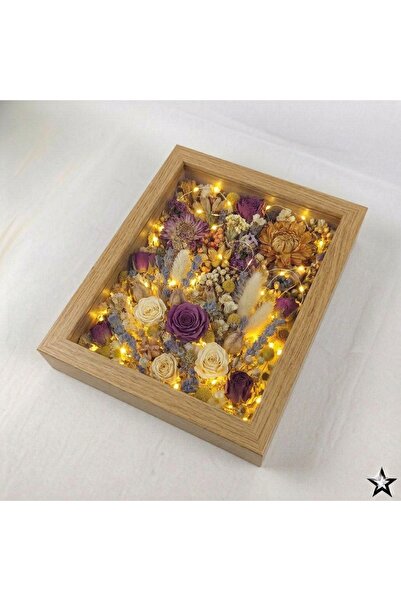 fy design Led Hediyeli 20x25 Derin Anı Çerçevesi Gül Kutusu Yeni Nesil Çerçeve