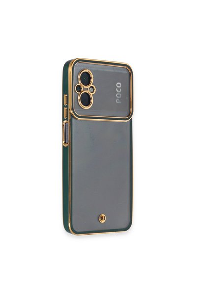 TakÇalıştır Poco M5 Compatible Case Liva Lens Silicone - Green