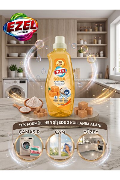 Premium Soda & Beyaz Sabun Sıvı Çamaşır Deterjanı 1.5 Lt - Turuncu (37 Yıkama)