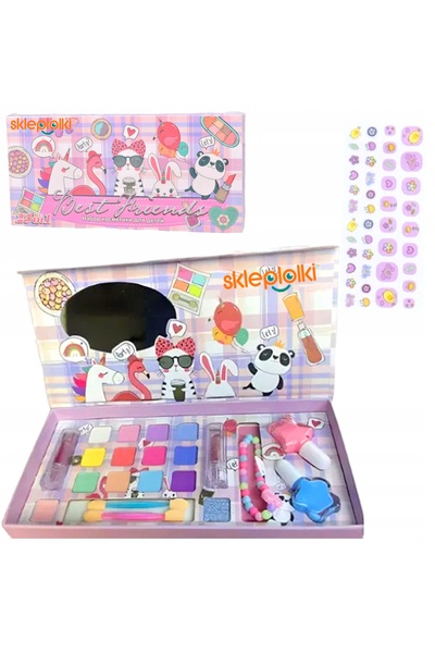 Skleplolki Set de joacă pentru machiaj cu 14 farduri și accesorii