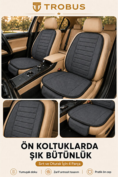 TROBUS Honda City 2020+ Baby Face Soft Alcantara Çizgili 7'li Oto Koltuk Mind...