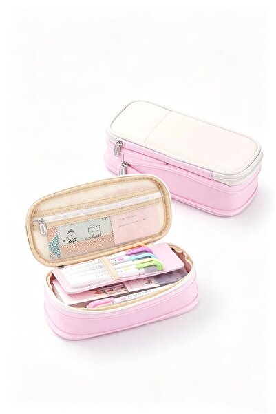 HI-FINE (if19-Pink)Pencil Case, Large Capacity Pen Bag, Colored Pencil Bag wi...