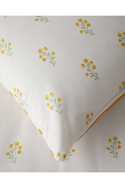 English Home Butter Bloom Cotton Double Duvet Cover Set 200X220 cm Mustard