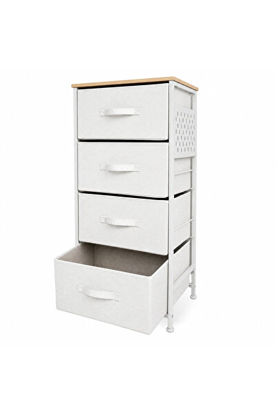 sharpdo 4-Tier Fabric Storage Cabinet, 45 x 30 x 90 cm, Freestanding Dresser ...