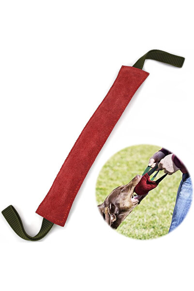 Generic Brand Băț de mușcat pentru câini, piele de vacă, bumbac, mâner nylon,...