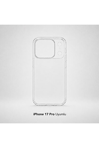 iPhone 17 Pro Uyumlu Şeffaf Silikon Telefon Kılıfı