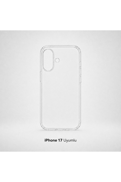 iPhone 17 Uyumlu Şeffaf Silikon Telefon Kılıfı