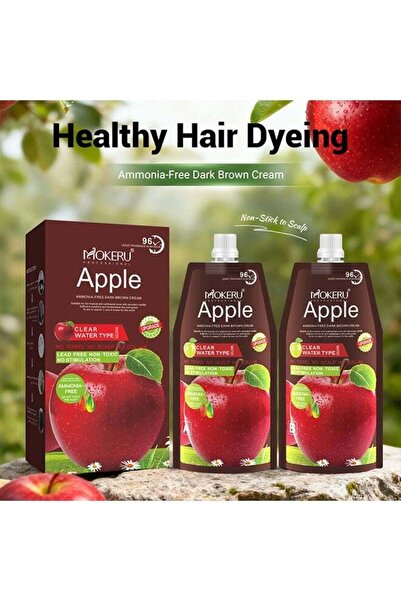 Mokeru Professional Apple Plant Hair Dye Cream Ammonia Free 3 in 1 Hair Color...