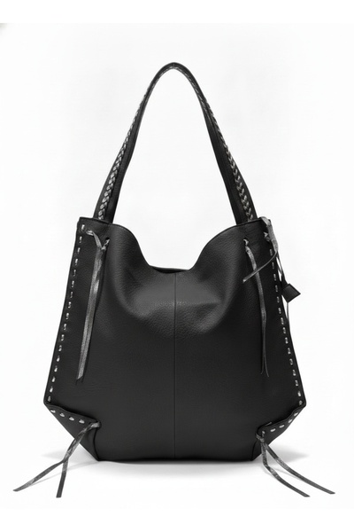 MILANO COLLECTION Geanta Dama Shopper cu Fermoar, Franjuri si Tinte, 48x42cm,...