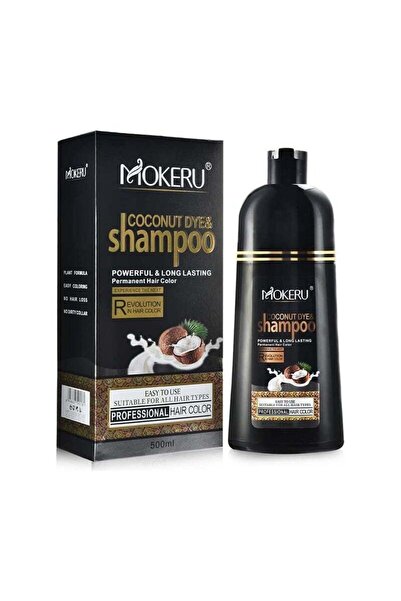 Mokeru Coconut Dye and Shampoo Longlasting Hair Colour Natural Black