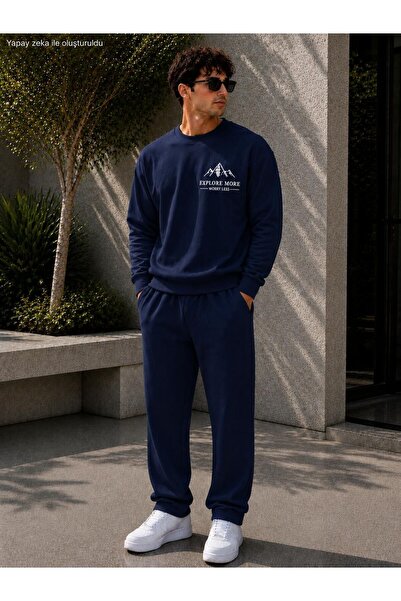 caddekombin Men's Explore More Mountain Printed Crew Neck Regular Fit Men's T...