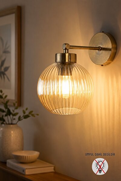 Bamyum Bobel Honey Glass Flat Body Sconce Wall Lamp Modern Hotel Cafe Vintage...