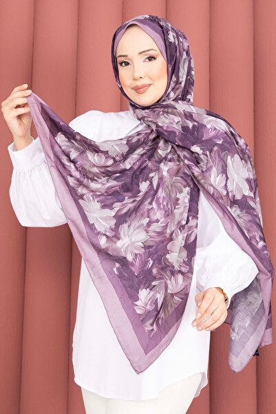 EBRUTESETTÜR Premium Floral Patterned Shawl Series Plum