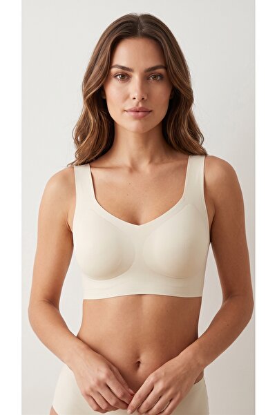 Lolitam Women's Seamless Bra with Thick Straps and No Underwire