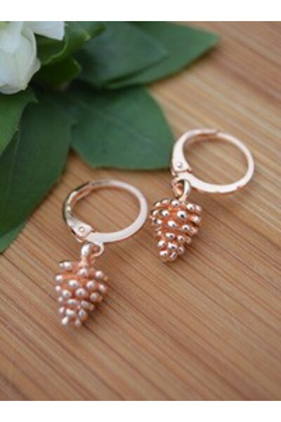 Stoneage Pine cone earrings rose plating - rose -