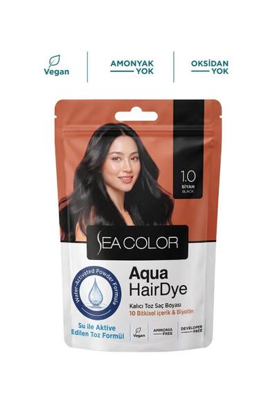 Sea Color Aqua Hair Dye Vegan & Amonyaksız Su İle Aktive Edilen Kalıcı Saç Bo...