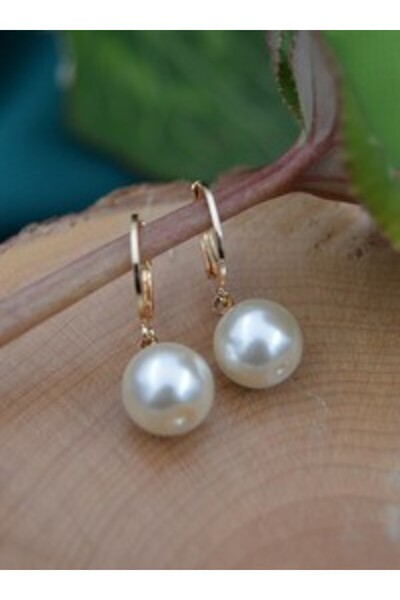 Stoneage 12 mm Pearl Earrings - White -