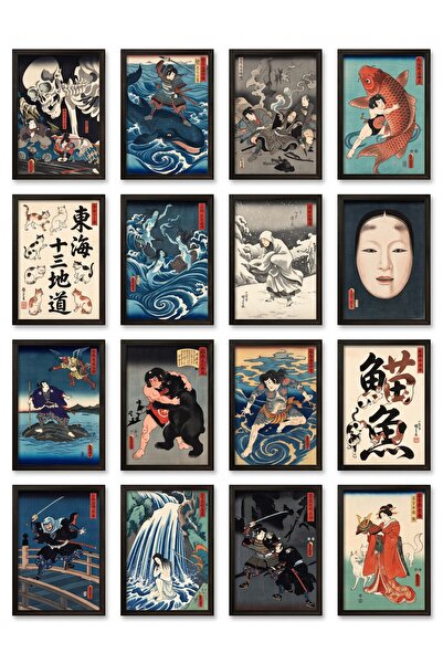Store Utagawa Kuniyoshi Tabloları 16'lı Sticker Seti Laptop Defter Ajanda Etiket