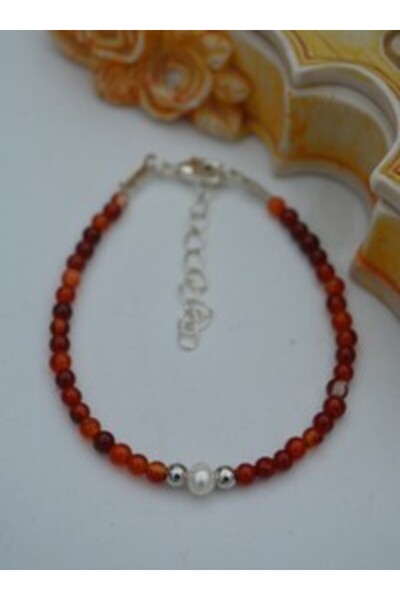 Stoneage 4mm Agate and Pearl Bracelet - Multicolor -