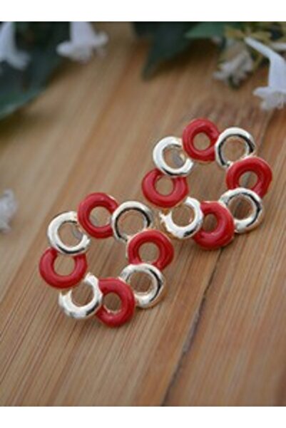 Stoneage Mineli Ring Earrings - Red -