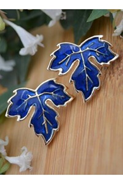 Stoneage Mineli Chinese Maple Tree Earrings - Blue -