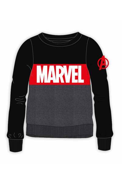 AVENGERS Bluza flausata neagra, 100% bumbac
