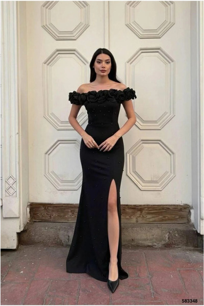 Veraura Lifestyle فستان سهرة نسائي أنيق بتصميم عصري من قماش الكريب المرن بدون...