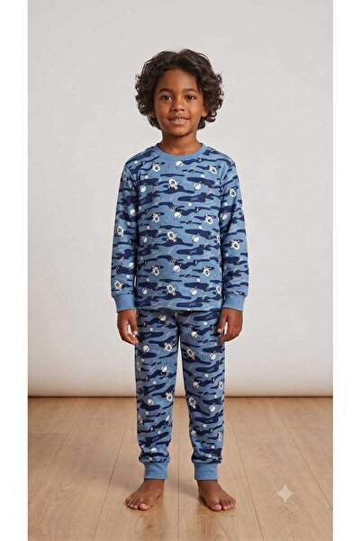 Fidekids Boys' Space Pattern 100% Cotton Pajama Set Top and Bottom Set