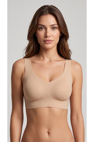Lolitam Women's Seamless Bra with Adjustable Thick Straps Without Underwire
