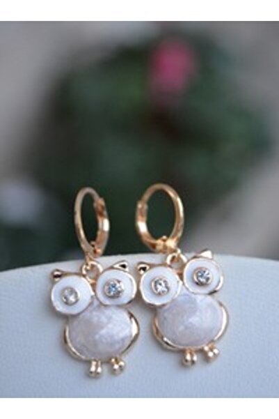 Stoneage Mineli Owl Earrings - Beige -