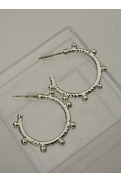 Stoneage Bulk Hoop Earrings - Silver Color -