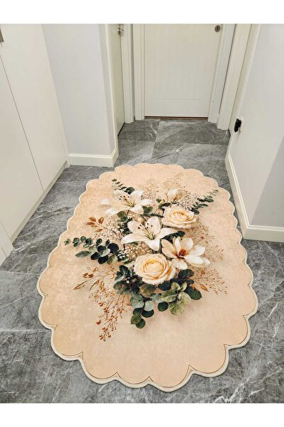 YTR HOME Dijital Baskı Yıkanabilir Kaymaz Taban Dekoratif Salon Mutfak Halısı...