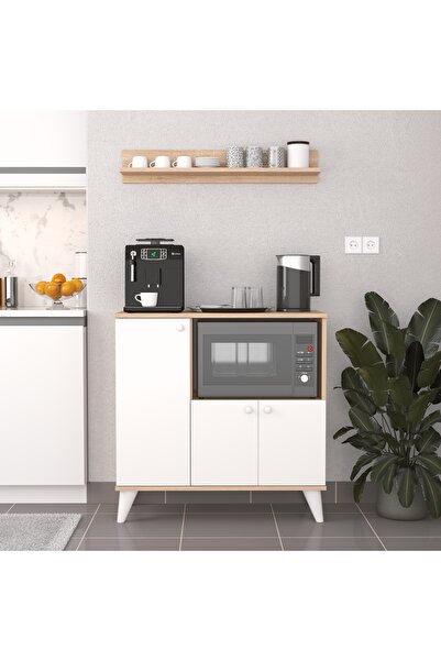 PROMODÜL Çok Amaçlı Mutfak Dolabı - Mikrodalga Raflı Sonomo Renkli Modern Dep...