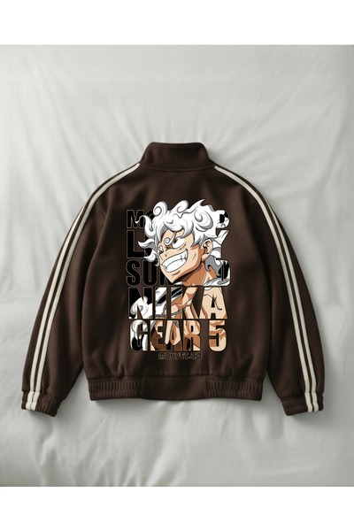 Touz Moda Jachetă unisex China supradimensionată cu imprimeu în dungi duble A...