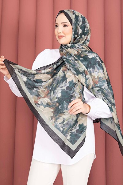 EBRUTESETTÜR Premium Floral Patterned Shawl Series Khaki