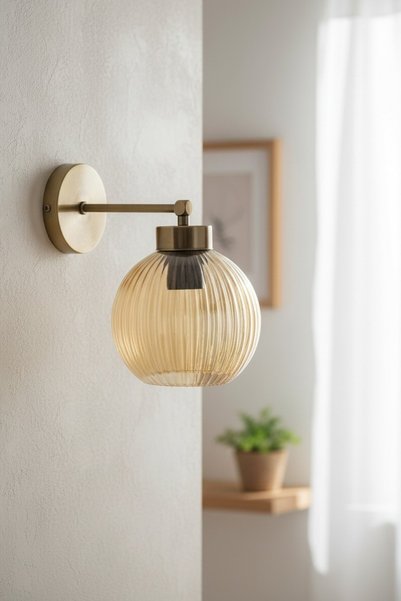 Bamyum Bobel Honey Glass Flat Body Sconce Wall Lamp Modern Hotel Cafe Vintage Living Room Bedroom Staircase Retro