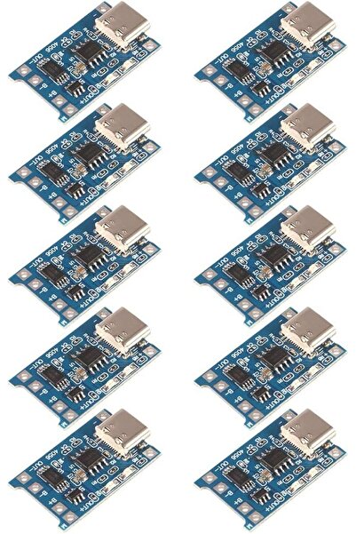 Arduino Tp4056 Type-c 3.7v 18650 Korumalı Lityum Pil Şarj Modülü - 10 Adet 5.0