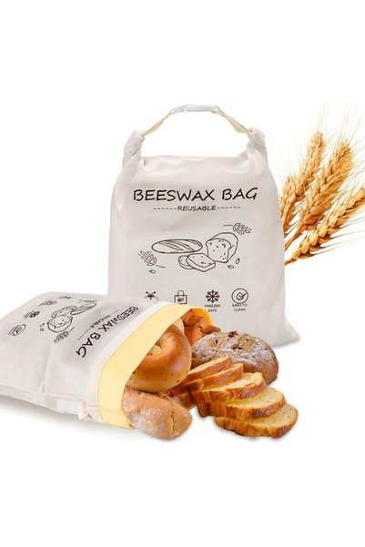 Generic Brand Set de 2 pungi reutilizabile din ceară de albine pentru pâine, ...