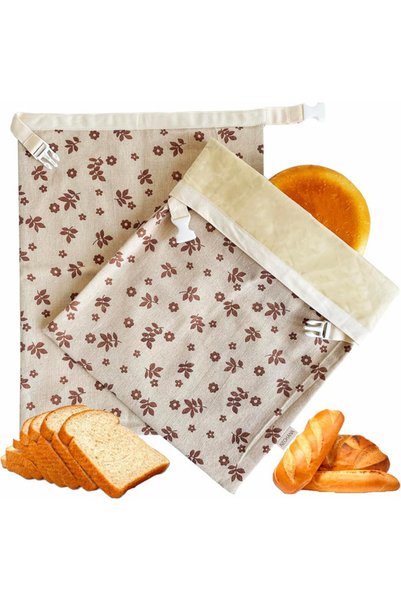Generic Brand Set 2 pungi pâine din ceară de albine, prânz, maia, 43 x 33 cm,...