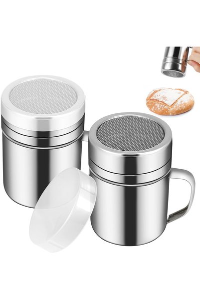 Generic Brand Set of 2 containers for powder, cocoa and powdered sugar, with ...