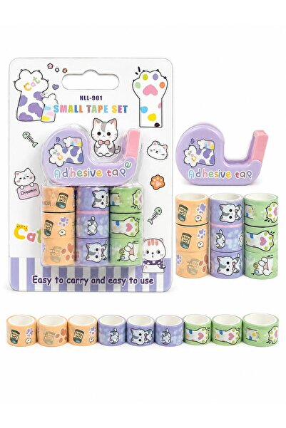 GLANCE Desenli Mini Dıy Band Seti 6 Sevimli Kedi