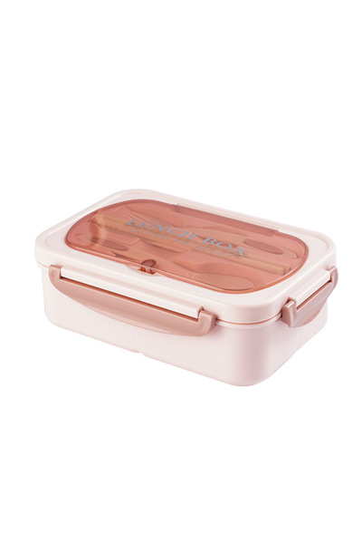 Generic Brand Bento set for adults, with cutlery, microwave safe, PP, pink