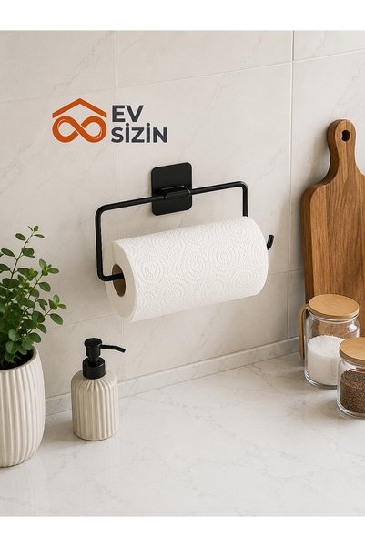 Ev Sizin YS Siyah Kağıtlık Havluluk Duvar Tipi Çok Amaçlı Banyo Aksesuarı