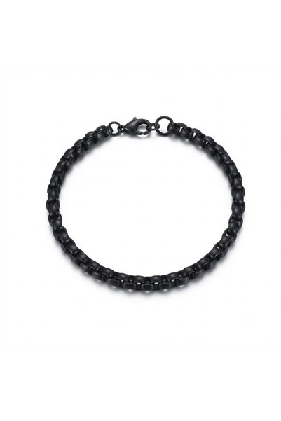Peach Jewelry Ανδρικό Βραχιόλι Αλυσίδα Από Ανοξείδωτο Ατσάλι Μαύρο