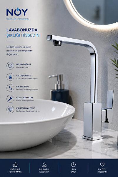 NOY Square Luxury Premium Series Washbasin Faucet