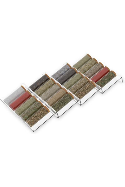 Generic Brand Set of 4 spice racks, acrylic, multifunctional, transparent