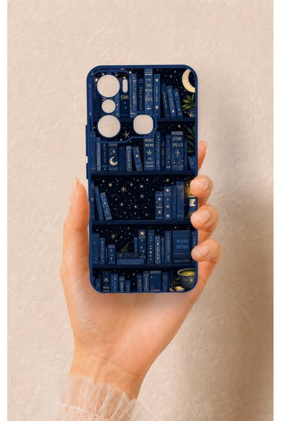 Vip Case Infinix Hot 20I Compatible Night Theme Bookshelf Patterned Silicone ...