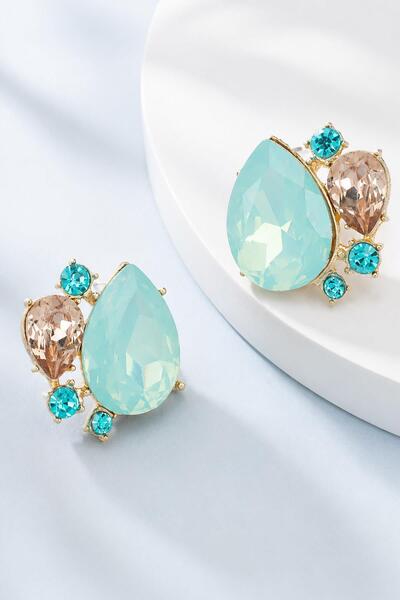 New Obsessions Mint Damlataşlı Nail Earrings